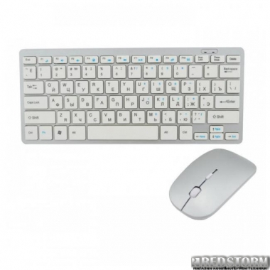Беспроводная клавиатура и мышь Keyboard 908 Серая (46055)