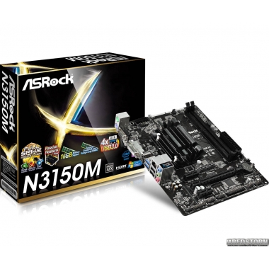 Материнская плата ASRock N3150M (Intel Quad-Core Celeron N3150, SoC, PCI-Ex16)