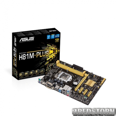 Материнская плата Asus H81M-Plus (s1150, Intel H81, PCI-Ex16)