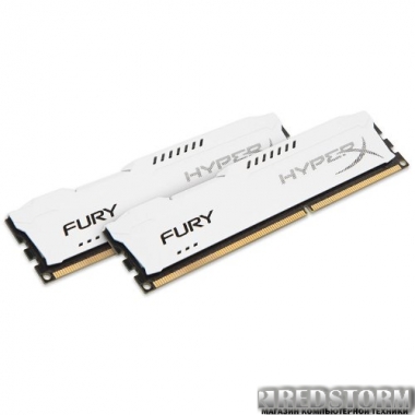Память Kingston DDR3-1600 16384MB PC3-12800 (Kit of 2x8192) HyperX FURY White (HX316C10FWK2/16)